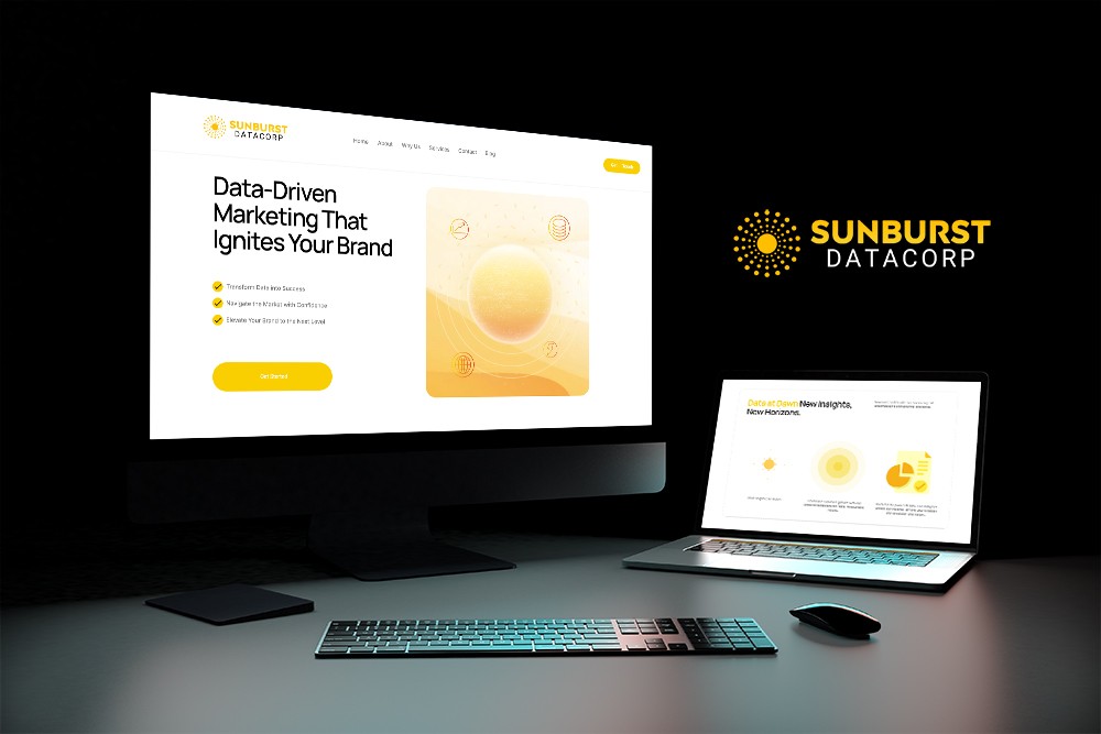 Sunburst Data Corp website design by Revneo