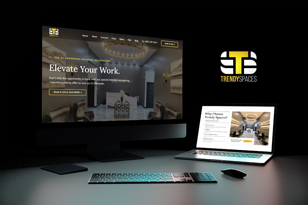 Trendy Spaces website design by Revneo